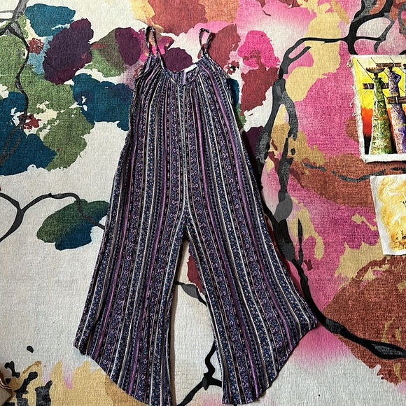 Purple Print Jumpsuit - Picture 2 of 5